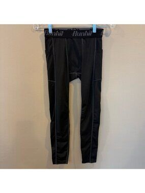 Runhit Compression Leggings Mens Small Black Athletic Tights Pockets Stretch Gym